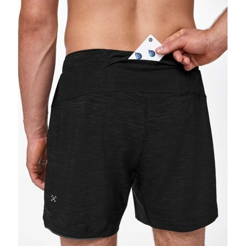 Lululemon Mens Surge Short Liner 6 Heather Allover Deep Coal Black M7AB2S Size S - Picture 3 of 10